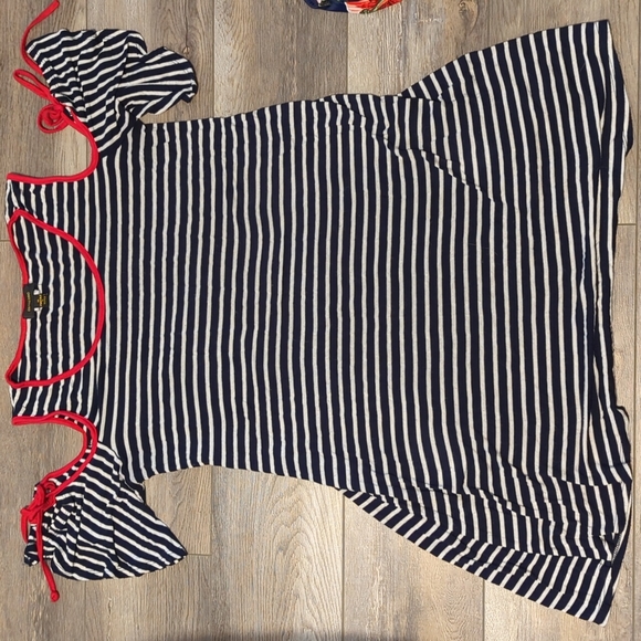 Navy and white striped sundress - Picture 1 of 2